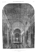 Original Old Antique Print 1852 Cross Fire St. Peter'S Rome Maundy Thursday