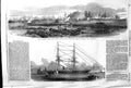 Original Old Antique Print 1852 Burmese War Indian Naval Steam Squadron Feroze