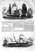 Original Old Antique Print 1852 Edward Belcher Arctic John Franklin Osbor 19th