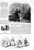 Original Old Antique Print 1852 King John Princess Theatre Queen Market 19th