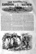 Original Old Antique Print 1852 Black Camp New South Wales Australia Natives
