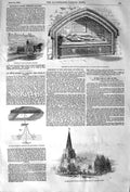 Old Antique Print 1852 Sepulchre Church Northampton Earl Powis Blundell 19th