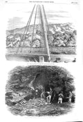 Old Antique Print 1852 Ship H.M.S. Dido Harbour Tierra Del Fuego Maidment 19th