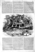 Antique Old Print *3171 1852 Remains Captain Gardiner Pioneer Sleeping Boat