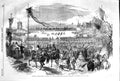 Original Old Antique Print 1852 Grand Military Fetes Paris Champ De Mars France