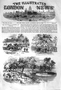 Original Old Antique Print 1852 GMining California Australia Ballarat D 19th