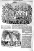 Old Antique Print 1852 Ball Court Yard Ecole Militaire Paris Fetes Aigles 19th