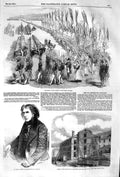 Original Old Antique Print 1852 Clergy Champ De Mars Arago Tarring Portsmouth
