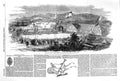 Original Old Antique Print 1852 Railway Spain Santander Alar Del Rey Ship 19th