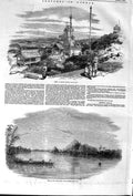 Original Old Antique Print 1852 Burmah Sacred Temple Zayat Syne River Moulmein