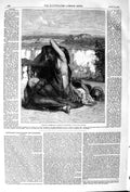 Original Old Antique Print 1852 Royal Academy Art Hagar Egyptian Bondwoman 19th