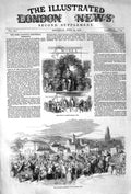 Original Old Antique Print 1852 Irish Piper Patrick Street Ireland Pro Victorian