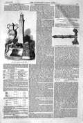 Original Old Antique Print 1852 Royal Thames Yacht Club Prizes Anchor Ireland