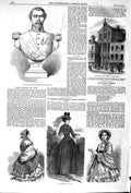 Original Old Antique Print 1852 Bust Louis Naploeon School Thomas Charterhouse