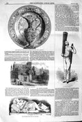 Original Old Antique Print 1852 Manor House Kennington Gordon Cumming Plate