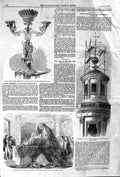 Old Antique Print 1852 Silver Candelabrum Bath Statue Electric Telegraph 19th