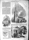 Original Old Antique Print 1852 Christ Church Ealing Peter'S School Walworth