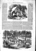 Original Old Antique Print 1852 Mount Alexander GMining Forest Creek Victorian
