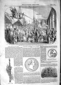 Old Antique Print 1852 Fancy Bazaar Greenwich Queen Adelaide Medal Jones 19th