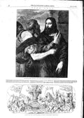 Old Antique Print 1852 Florentine Etching British Museum Titian Art Men 19th