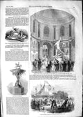 Original Old Antique Print 1852 Deeside Railway Beaston Artisan College Flaxman