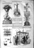 Original Old Antique Print 1852 Stamford Cup Jersey Aeolian Koh-I-Noor Diamond