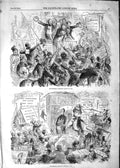 Original Old Antique Print 1852 Elections Railway Hotel Successful Candidate