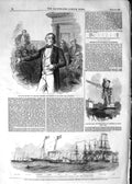 Original Old Antique Print 1852 Disraeli Aylesbury Rainsford Mill Ships Viv 19th