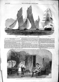 Original Old Antique Print 1852 Balfe Opera Surrey Theatre Yacht Regatt 19th