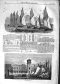Original Old Antique Print 1852 Cork Harbour Regatta Billingsgate Fish Market