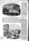 Original Old Antique Print 1852 Garden Fete Lord Holland Musical Fete Watcombe