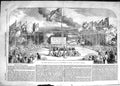 Original Old Antique Print 1852 Crystal Palace Sydenham Laing M.P. First Pillar