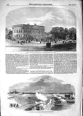 Old Antique Print 1852 Fete Church England Moor Park Sheerness Dockyard 19th