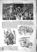 Original Old Antique Print 1852 Fetes Paris Siers Empire Champs Elysees France