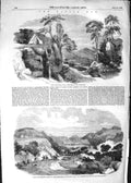 Original Old Antique Print 1852 Kaffir War Gola River Konap Fat Fort B Victorian