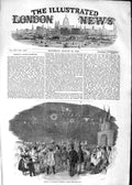 Original Old Antique Print 1852 Celebration Scene Return Emperor Austria Vienna