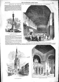 Original Old Antique Print 1852 Newstead Abbey Mary'S Church Newark Southwell