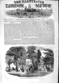 Original Old Antique Print 1852 Fete Park Gardens Bowood Wiltshire England 19th