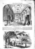 Original Old Antique Print 1852 Queen Swindon Foundation-Stone Neilgherr 19th