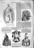 Old Antique Print 1852 Marble Statue Prince Albert Paris Fashion Fountain 19th
