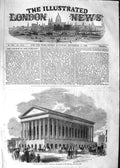 Old Antique Print 1852 Birmingham Music Festival Town Hall Architecture 19th