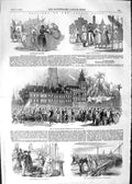 Original Old Antique Print 1852 Calais Fetes Fishmarket Courgainaise Fishwomen