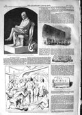 Original Old Antique Print 1852 Statue Duke Wellington Bas-Relief Nelso 19th
