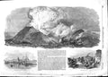 Original Old Antique Print 1852 Mountain Mount Etna Eruption Volcano Catania