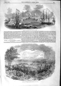 Old Antique Print 1852 Basin Arsenal Naples Ships Harvest-Home Red-Hill 19th