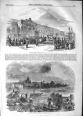 Original Old Antique Print 1852 Village Boucharge River Rhone French President