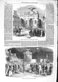 Old Antique Print 1852 French President Triumphal Arch Etienne Grenoble 19th