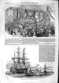 Old Antique Print 1852 Peru Emigrant Ship Cork Factory Exhibition Bolton 19th