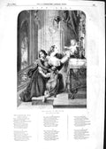Original Old Antique Print 1852 Fine Art Daege Berlin Refuge Church Altar Baby