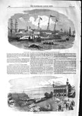 Original Old Antique Print 1852 Ship Lindsay Emigrant Willington Jersey College